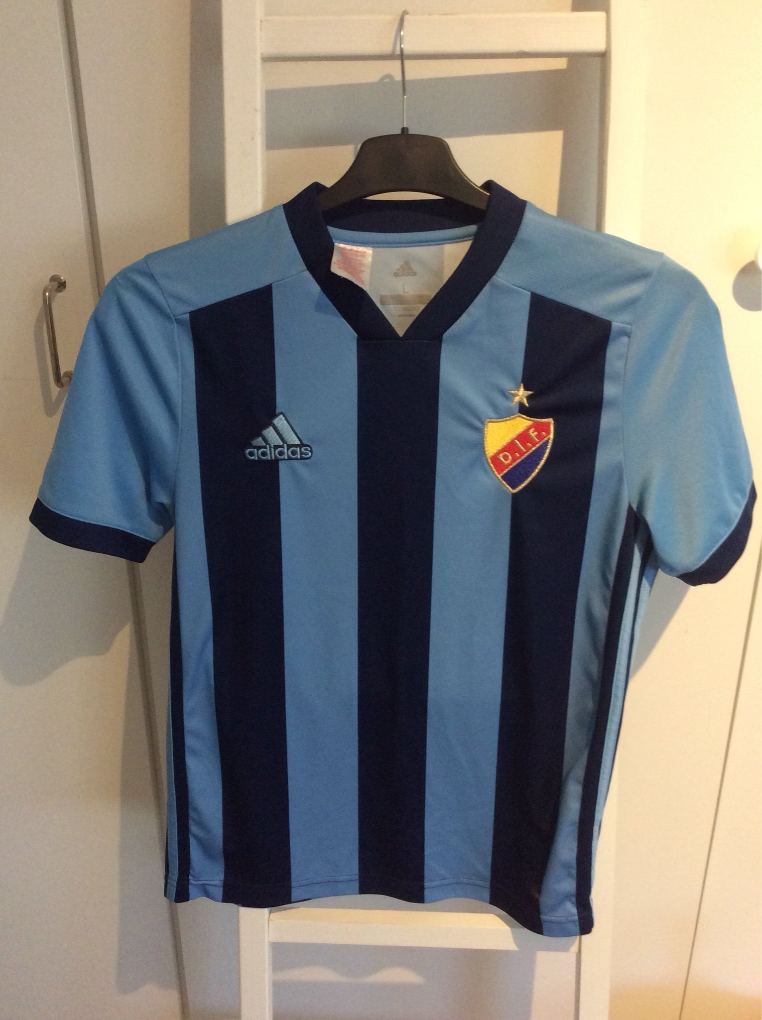 DIF Djurgården fin tröja stl large för barn Adidas stl 164, 13-14 år