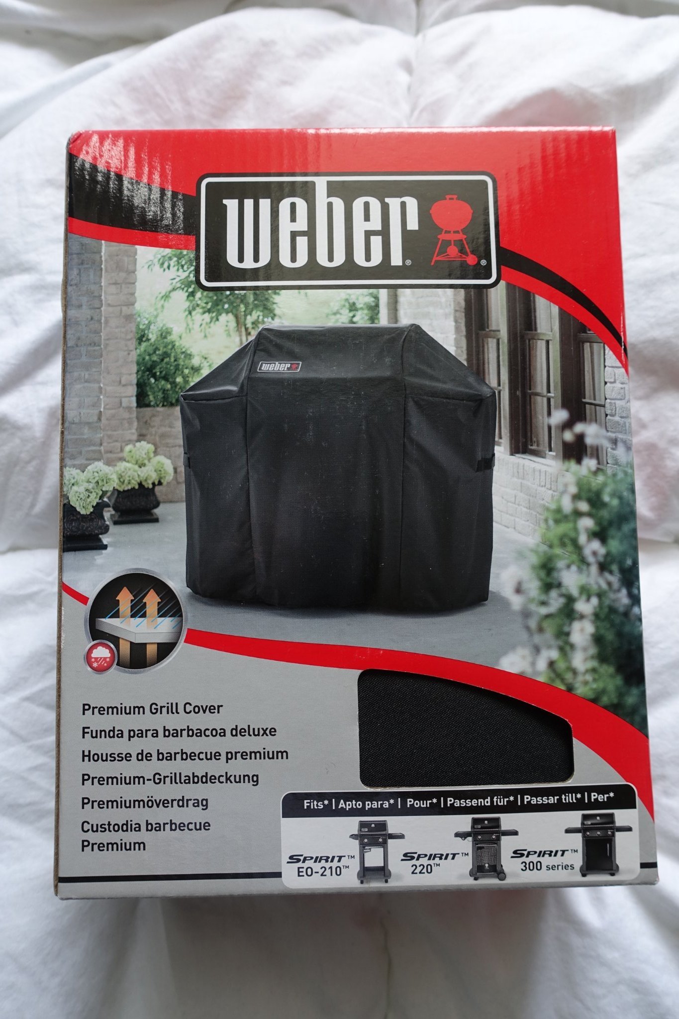 WEBER Premium Grillöverdrag, Spirit EO 210, 220.. (411656495 Weber Premiumöverdrag Spirit 220 och 300 serien Svart Polyester