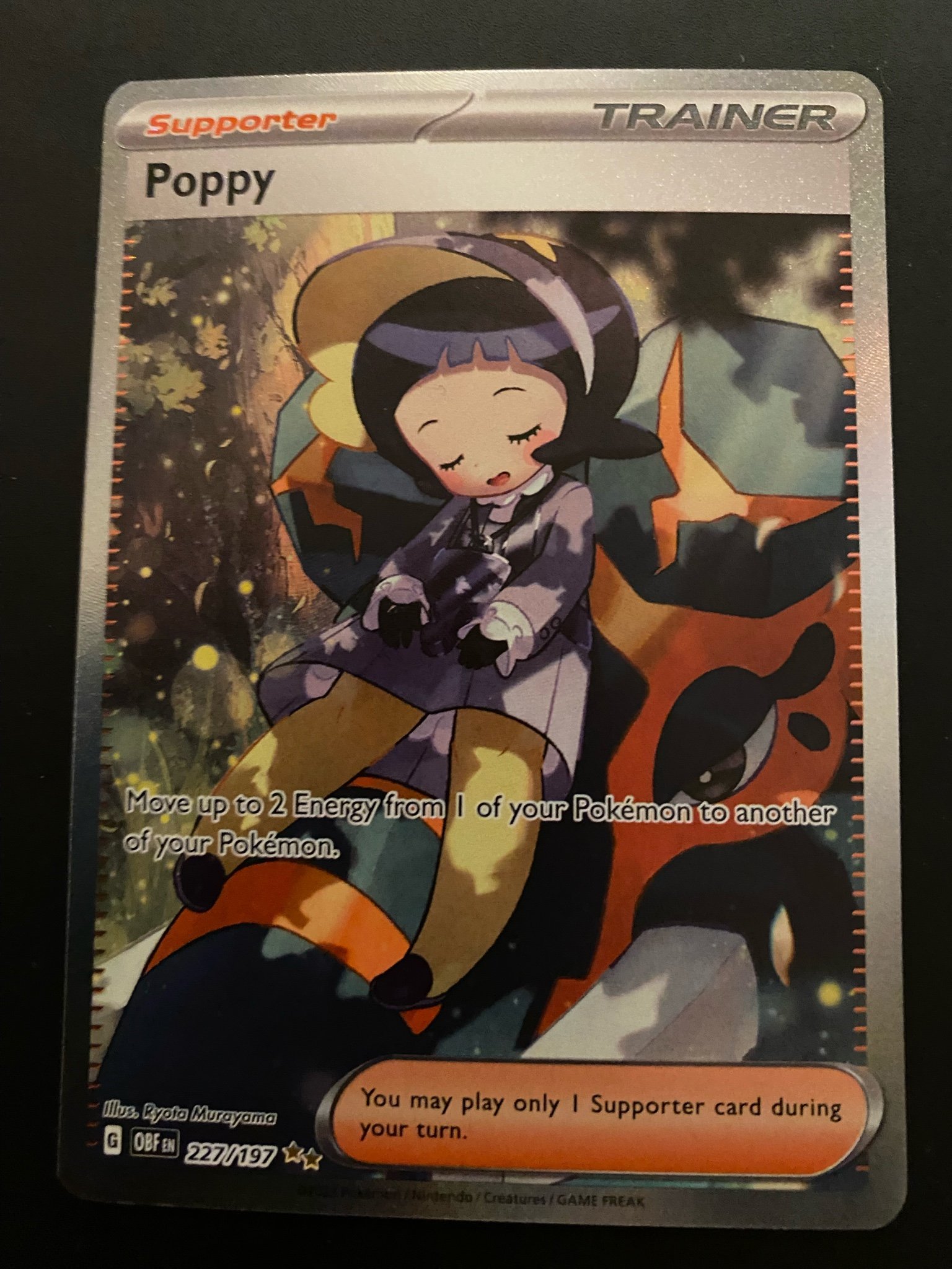 Pokémon TCG: Poppy 227/197 Obsidian Flames Illustration Rare Holo Full Art