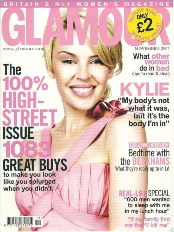 Glamour No 80 Nov. 2007 - Beckham´s/Kylie - Engelskt