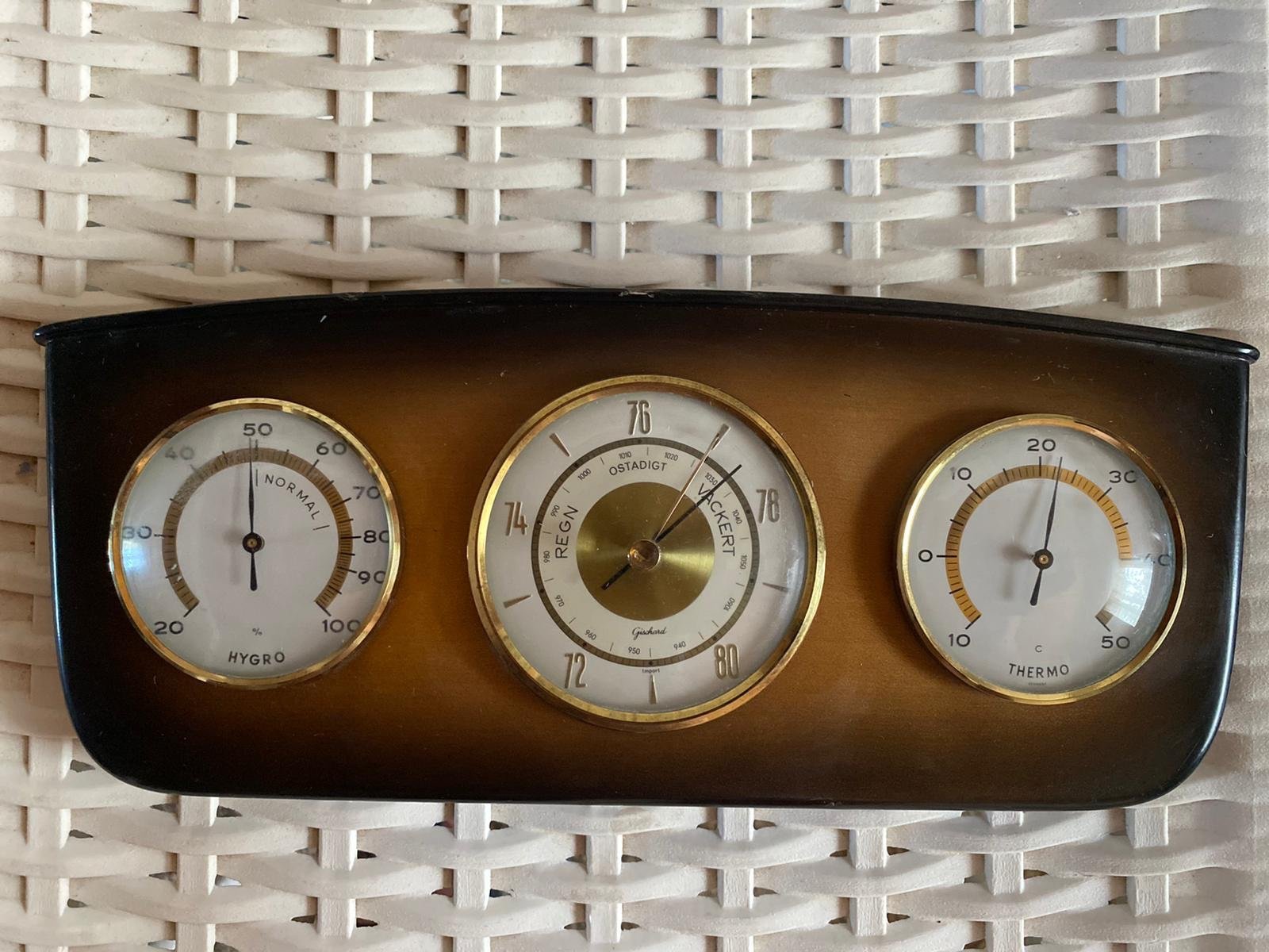 Gischard barometer med termo & hygrometer retro Gischard barometer med termo & hygrometer retro
