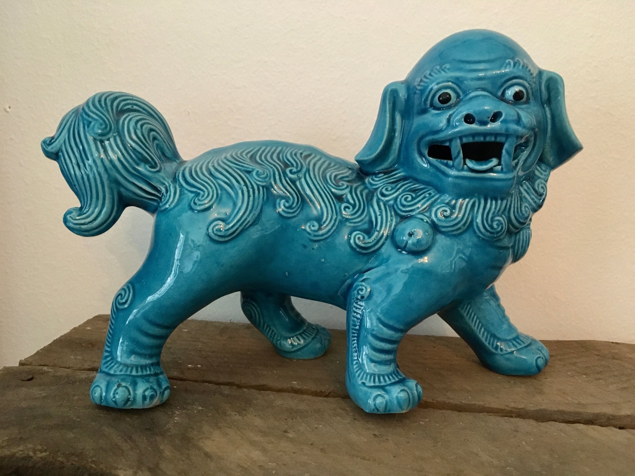 Foohund Kina Tempel Foo Hund Blå Lejon Antik (399740276) ᐈ Köp på Tradera