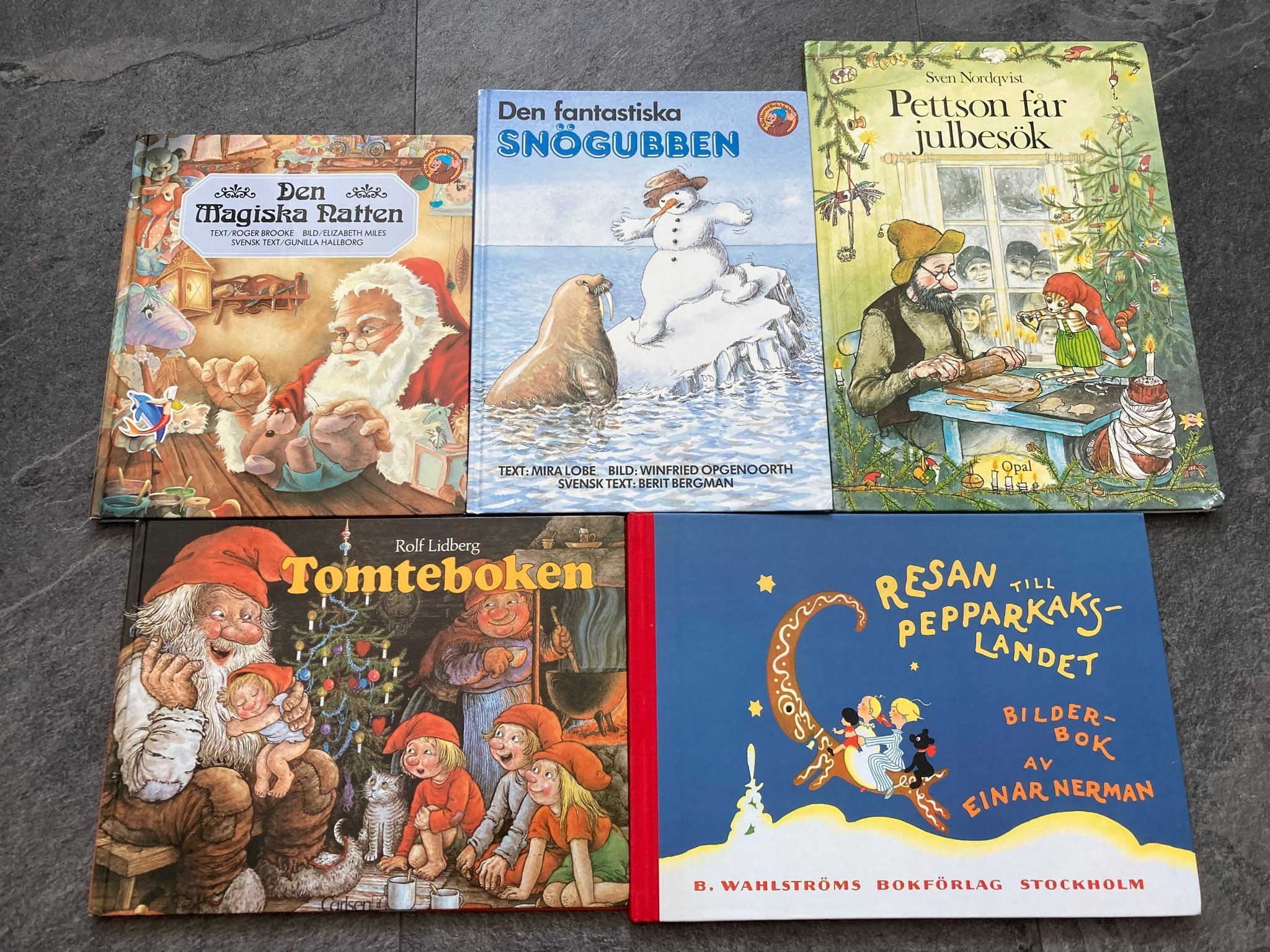 Paket med 5 barnböcker. Jul, vinter. (Pettson, .. Köp på Tradera