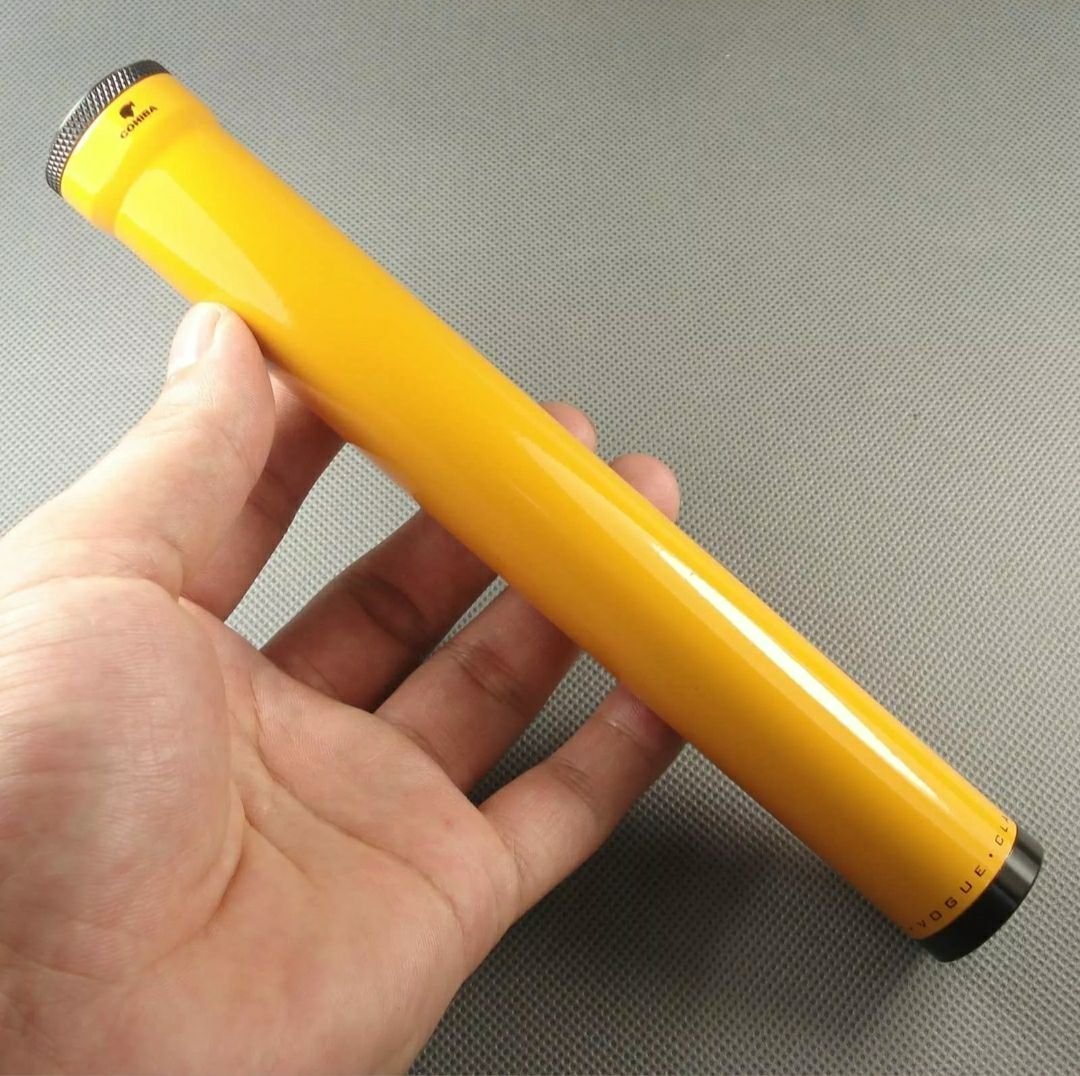 NY! COHIBA Cigarrfodral Gul Humidor Fodral Tobak Cigarrtillbehör Cigarrelaterat