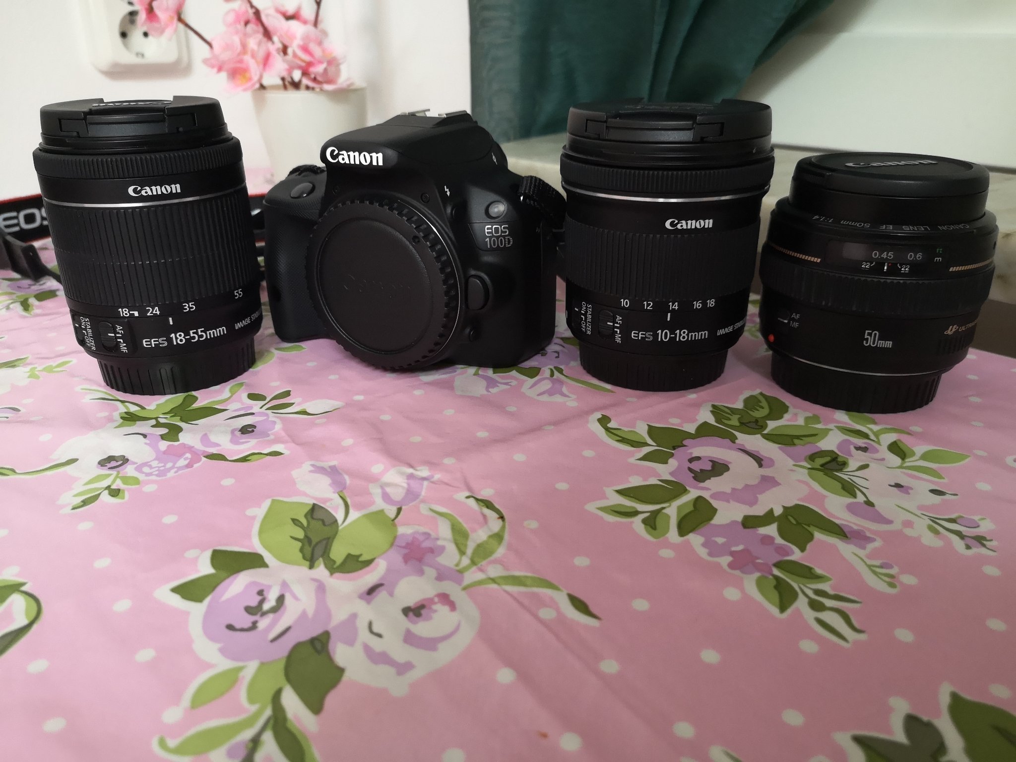 Canon Eos 100d med 3 objektiv