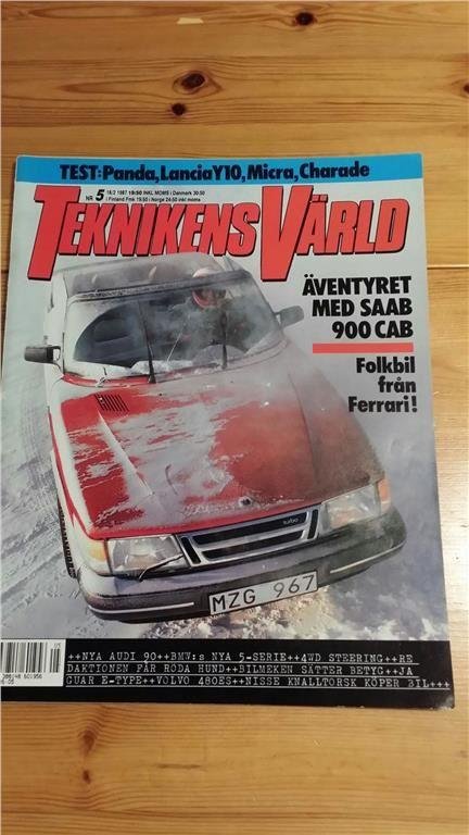 Teknikens Värld 5 1987: Saab 900 T16 Cab, Jaguar E-Type 4,2, Fiat Panda