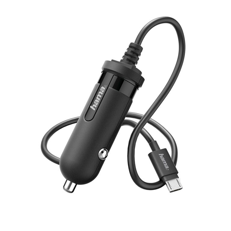 HAMA Laddare 12V MicroUSB 2,4A lös kabel Svart HAMA Laddare 12V MicroUSB 2,4A lös kabel Svart