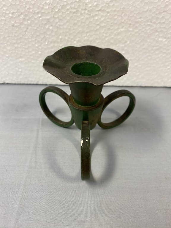 Ljusstake, äldre retro i smide, 8,5 cm hög, för vanliga ljus