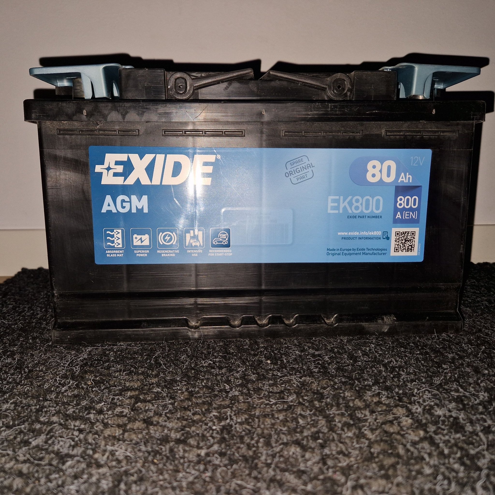 Exide EK800 AGM Bilbatteri - 80Ah - 2022 dec | Köp på Tradera (633779356)