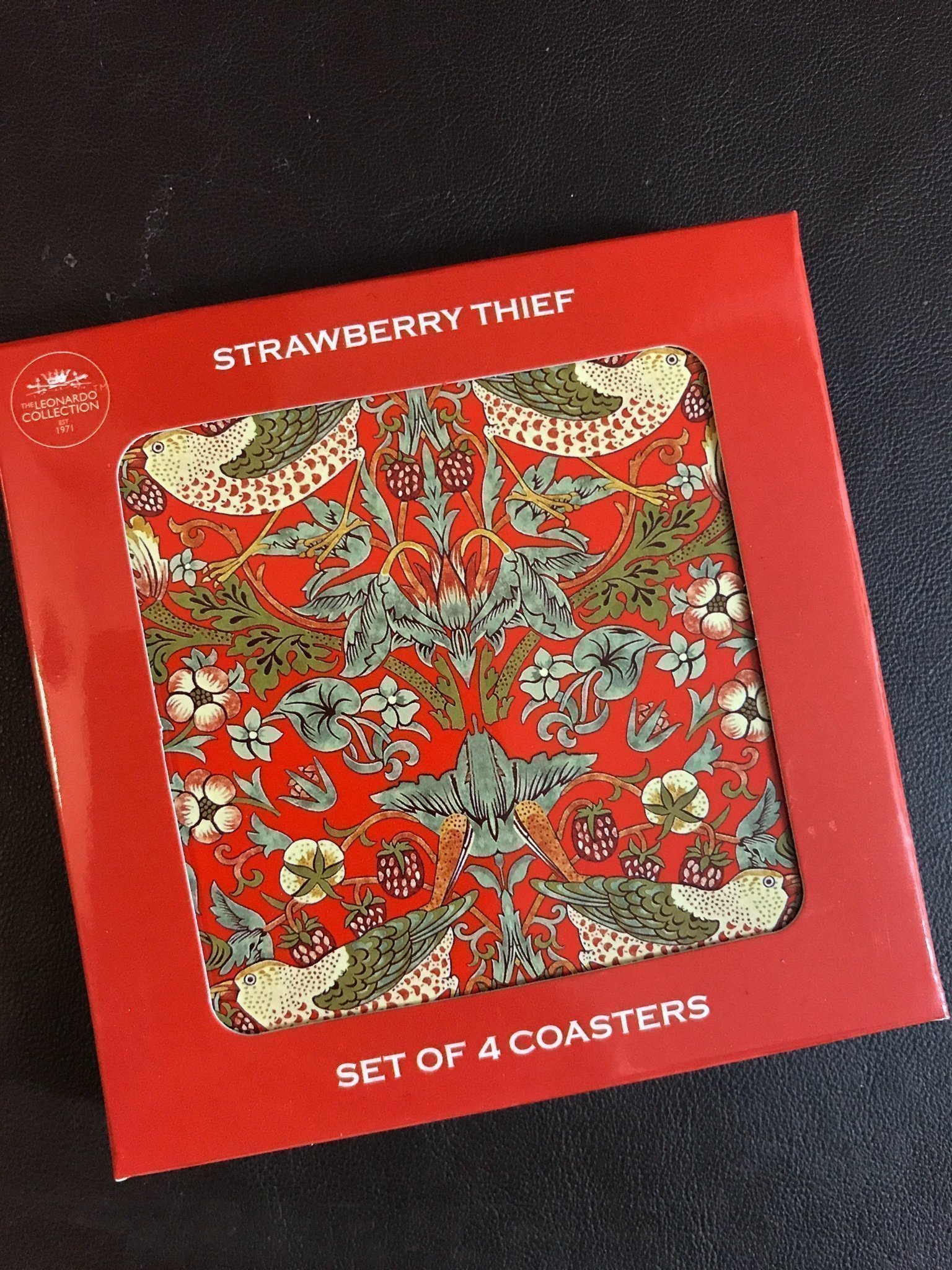William Morris glasunderlägg Strawberry Thief
