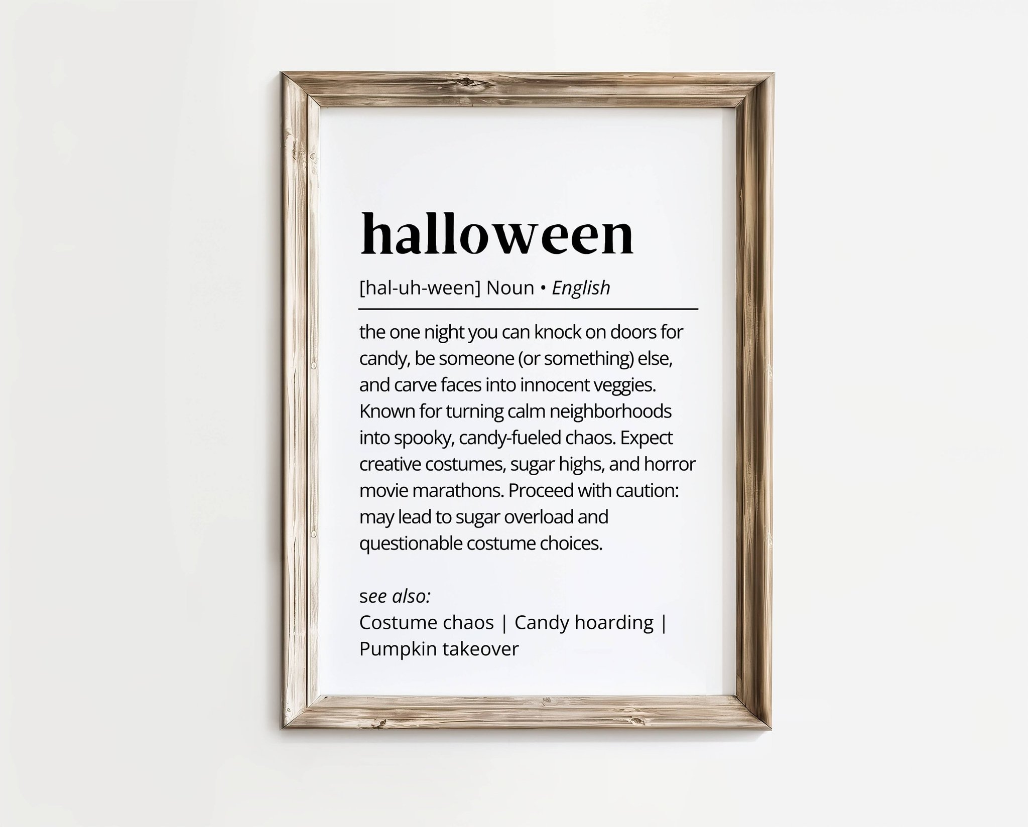 Halloween – Definition poster | A4 | Rolig present | SkattkammarenSE