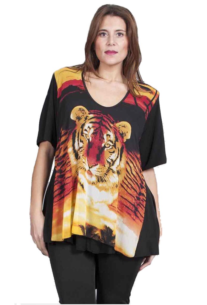 SVART ORANGE TUNIKA MED TIGER 46 XL (283149703) ᐈ SVART ORANGE TUNIKA MED TIGER 46 XL (283149703) ᐈ