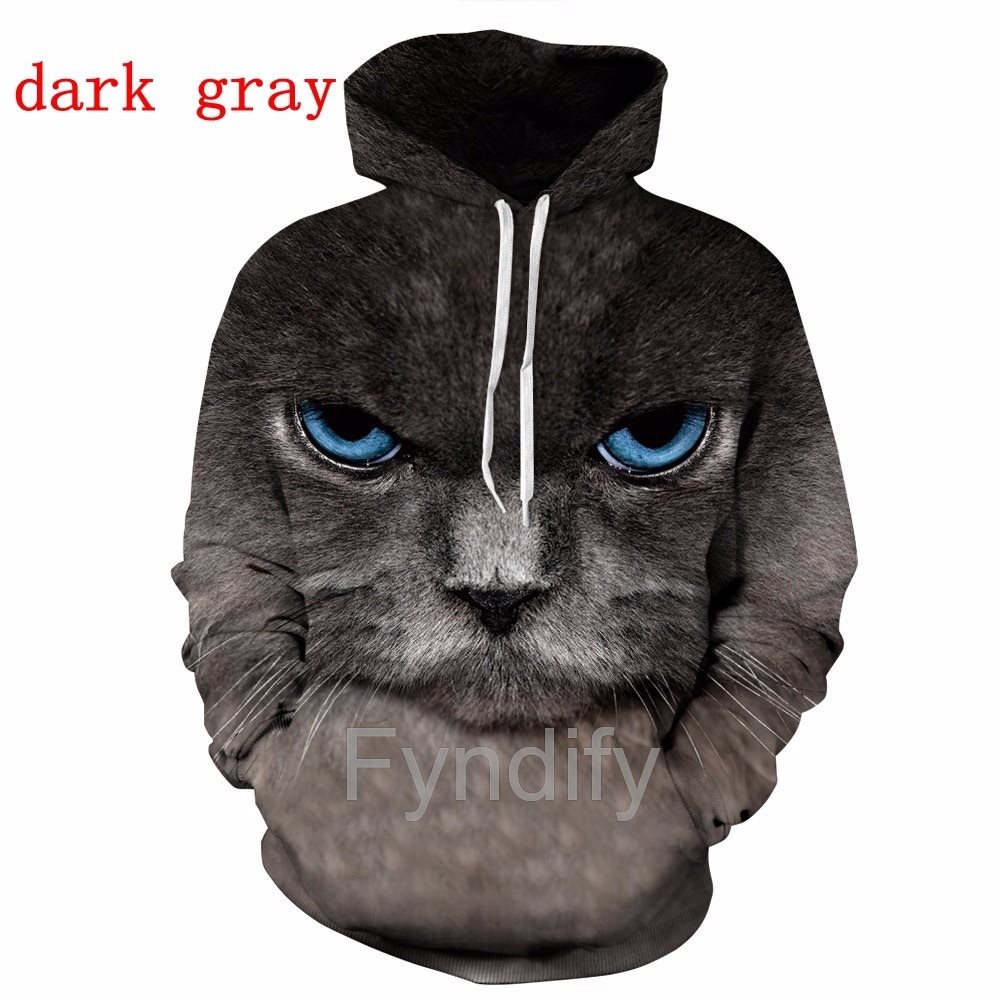Huvtröja Dam Katt Mörkgrå Strlk XL Roligt Motiv Huvtröja Dam Katt Mörkgrå Strlk XL Roligt Motiv