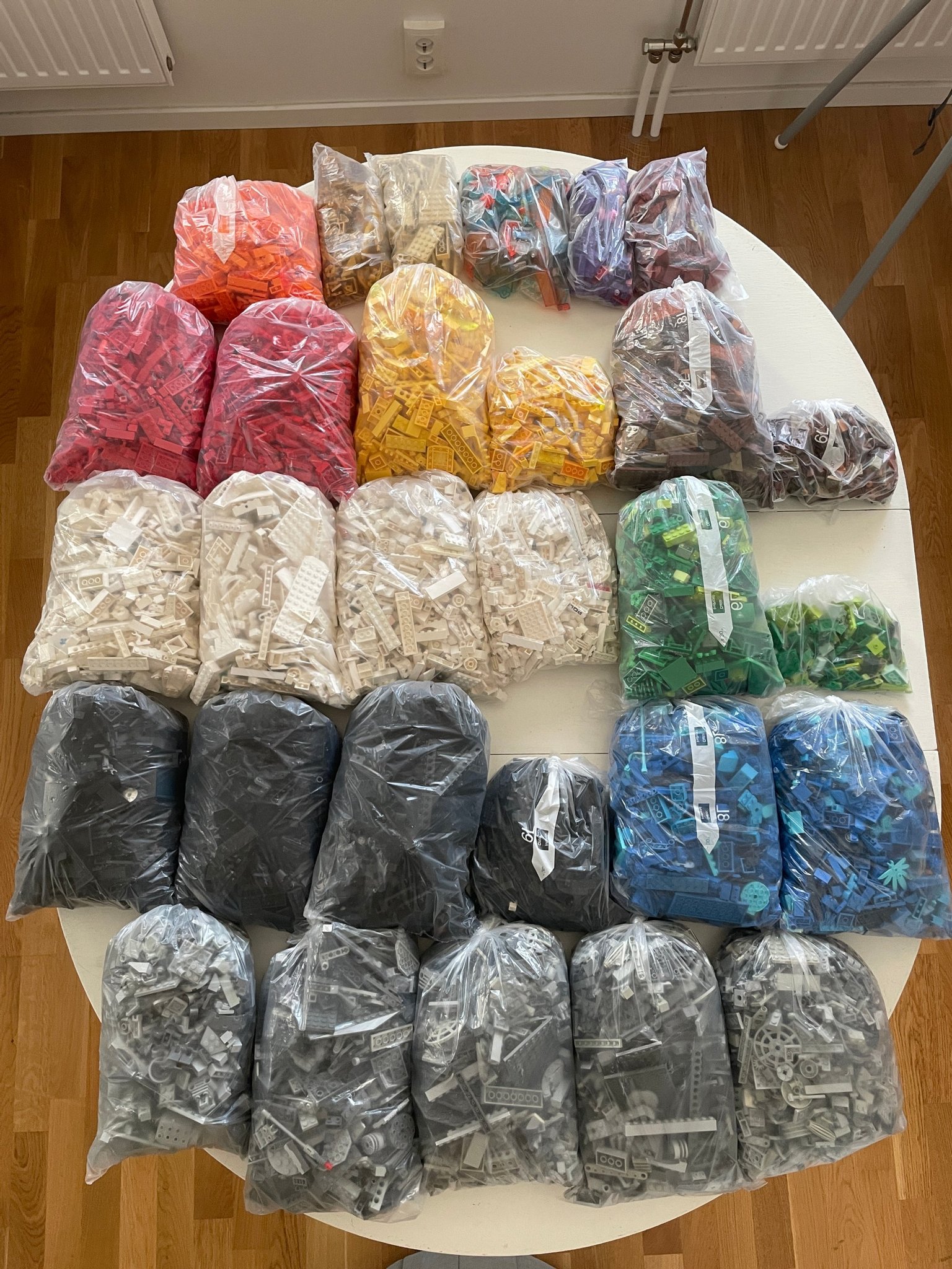 LEGO Bitar 22kg + 55st Instruktioner Färgsorterat, Technic + Vanliga ALLT VÄGT!