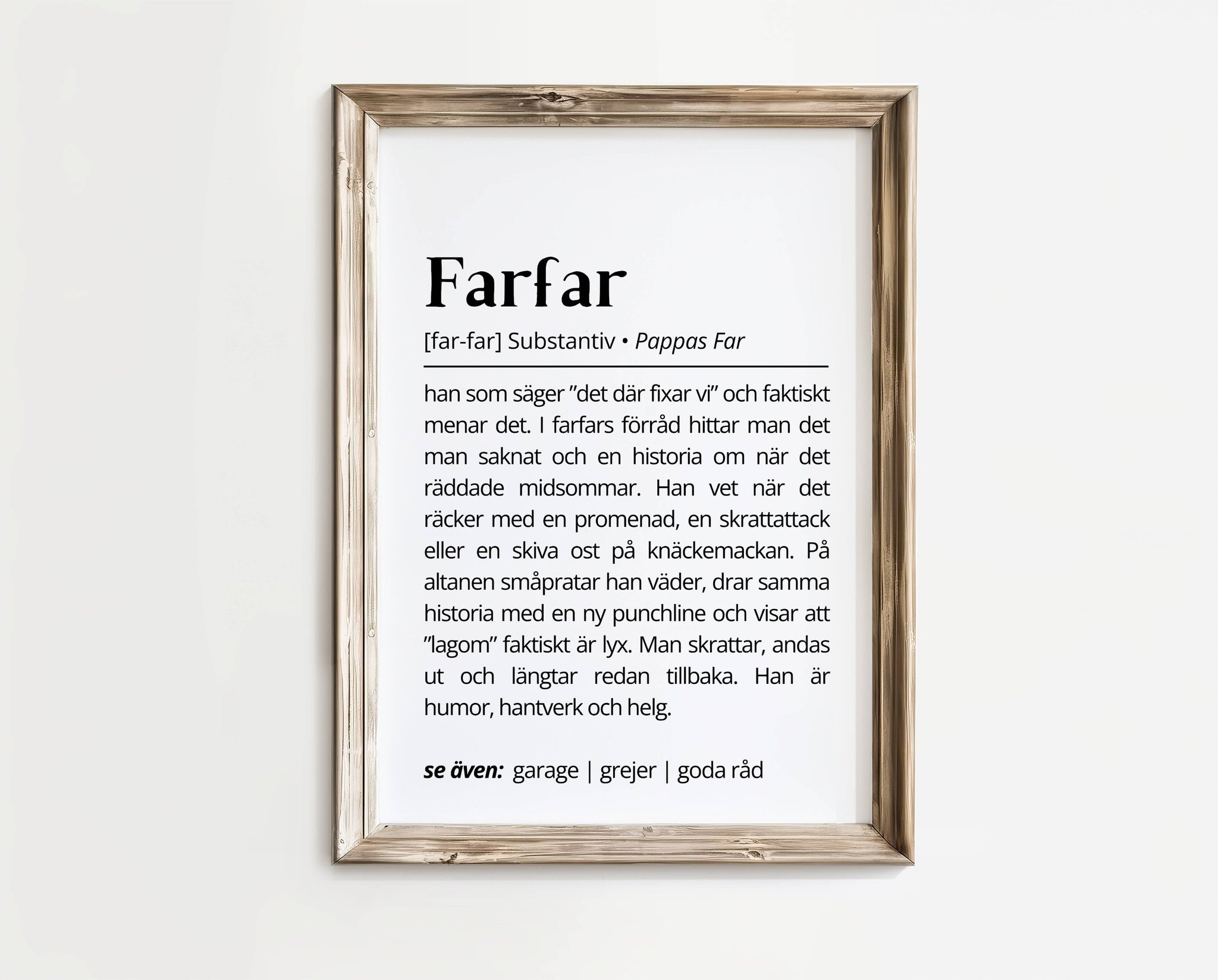 Farfar – Definitionsposter | A4 | Rolig present | SkattkammarenSE