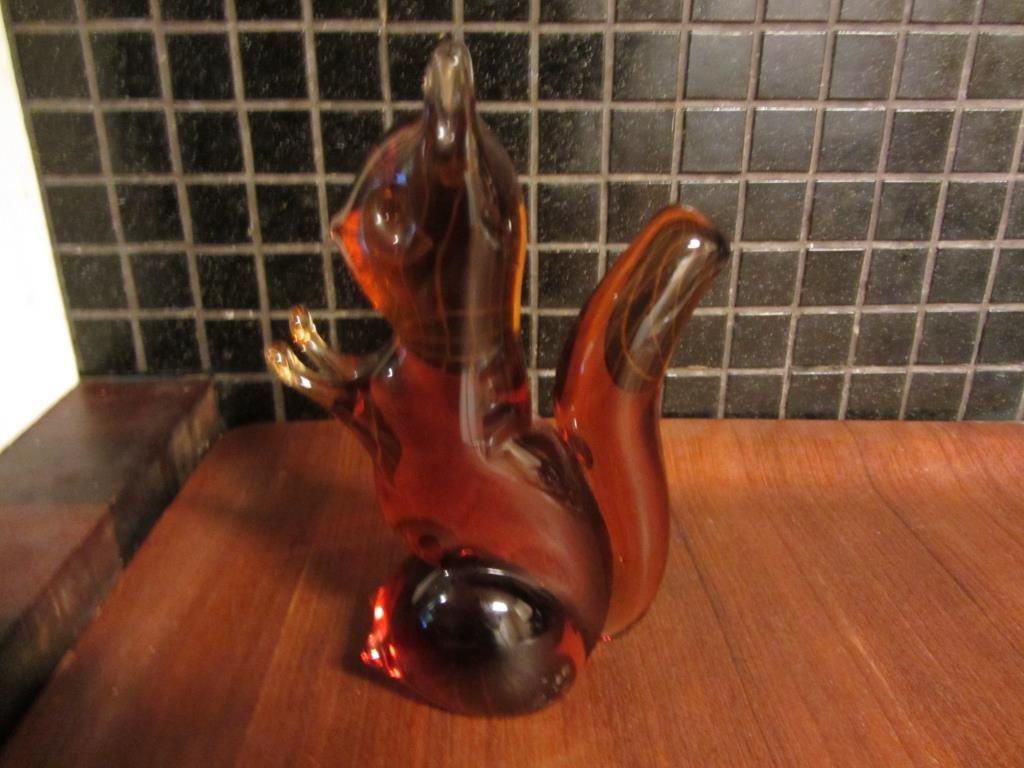 Glasfigurin Figurin Glas Glasbruk Ekorre Stor