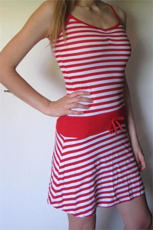 Snygg läcker röd vit randig klänning H&M 34 36 .. (346204936 Snygg läcker röd vit randig klänning H&M 34 36 .. (346204936