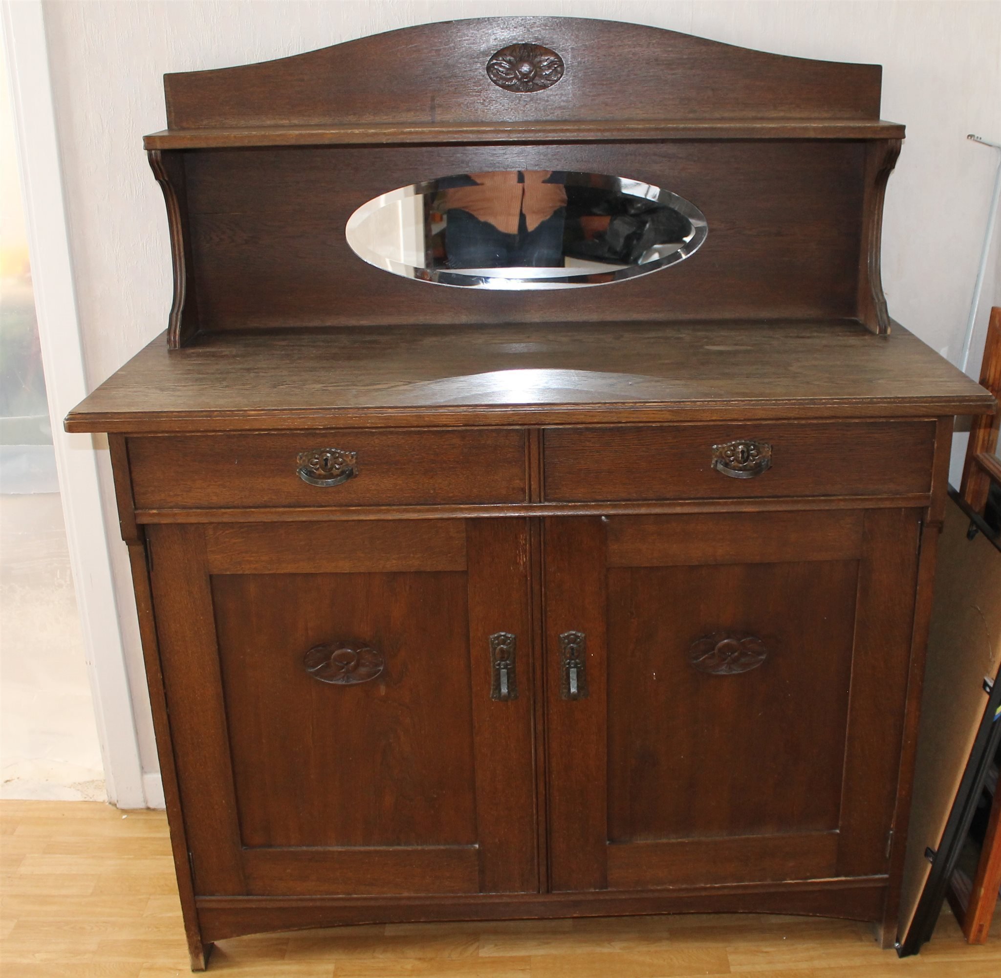 Ekskåp ekbuffé Äpplet 40-tal retro vintage skåp med spegel jugend 1800/1900