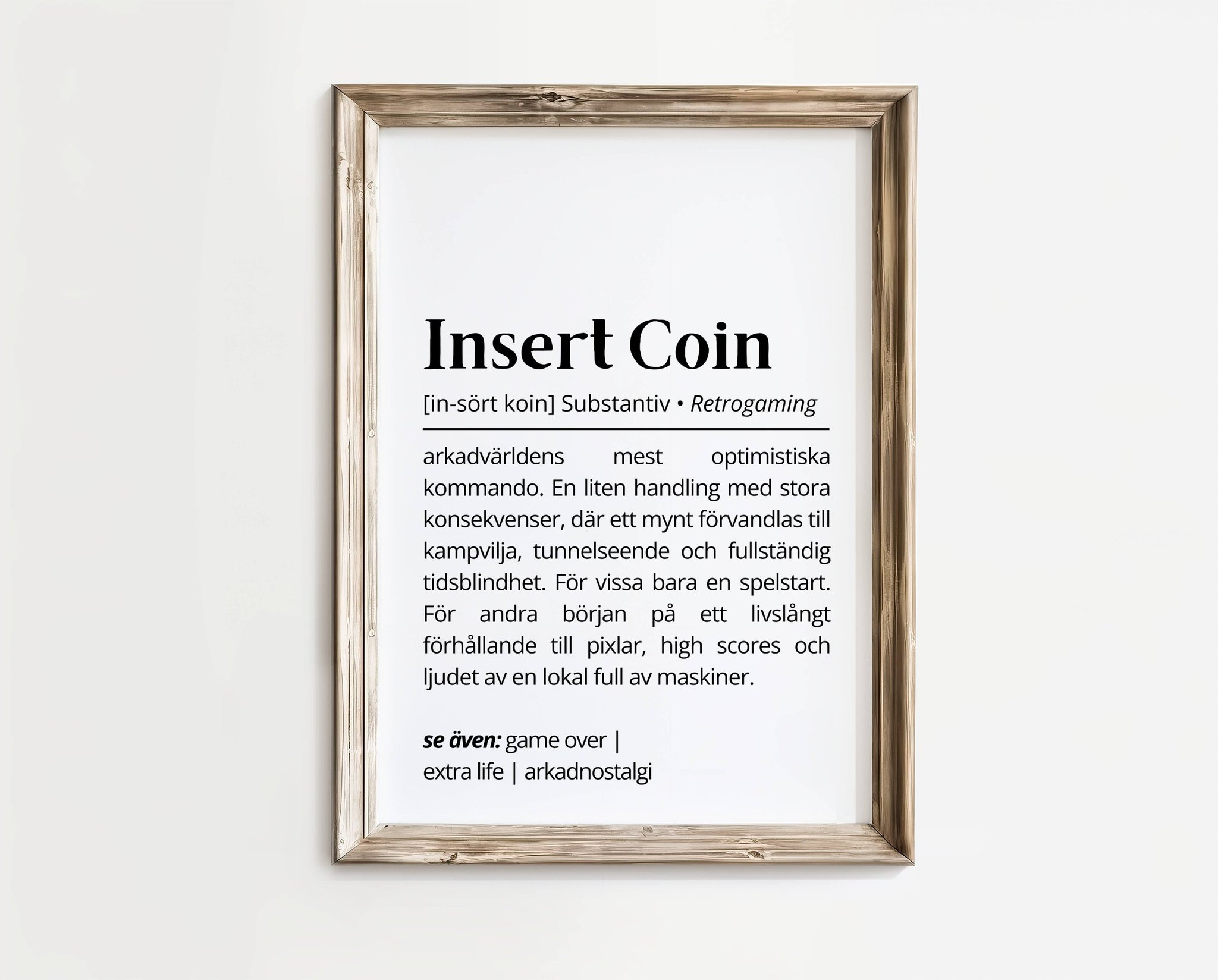 Insert Coin – Definition poster | A4 | Rolig present | SkattkammarenSE