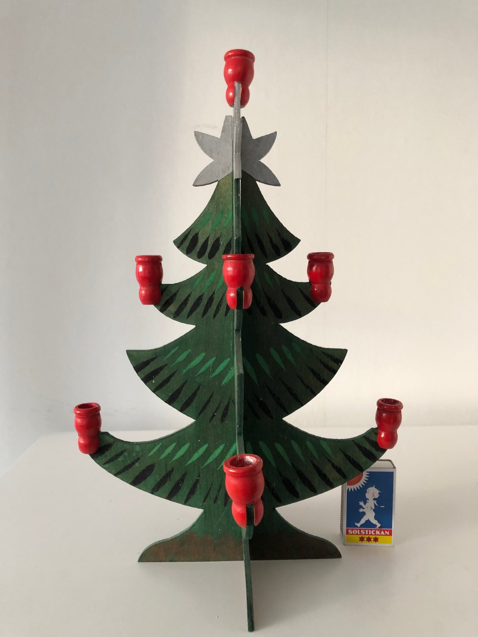 RETRO LJUSSTAKE I TRÄ JULGRAN SVENSK HEMSLÖJD Köp på Tradera (615023978)