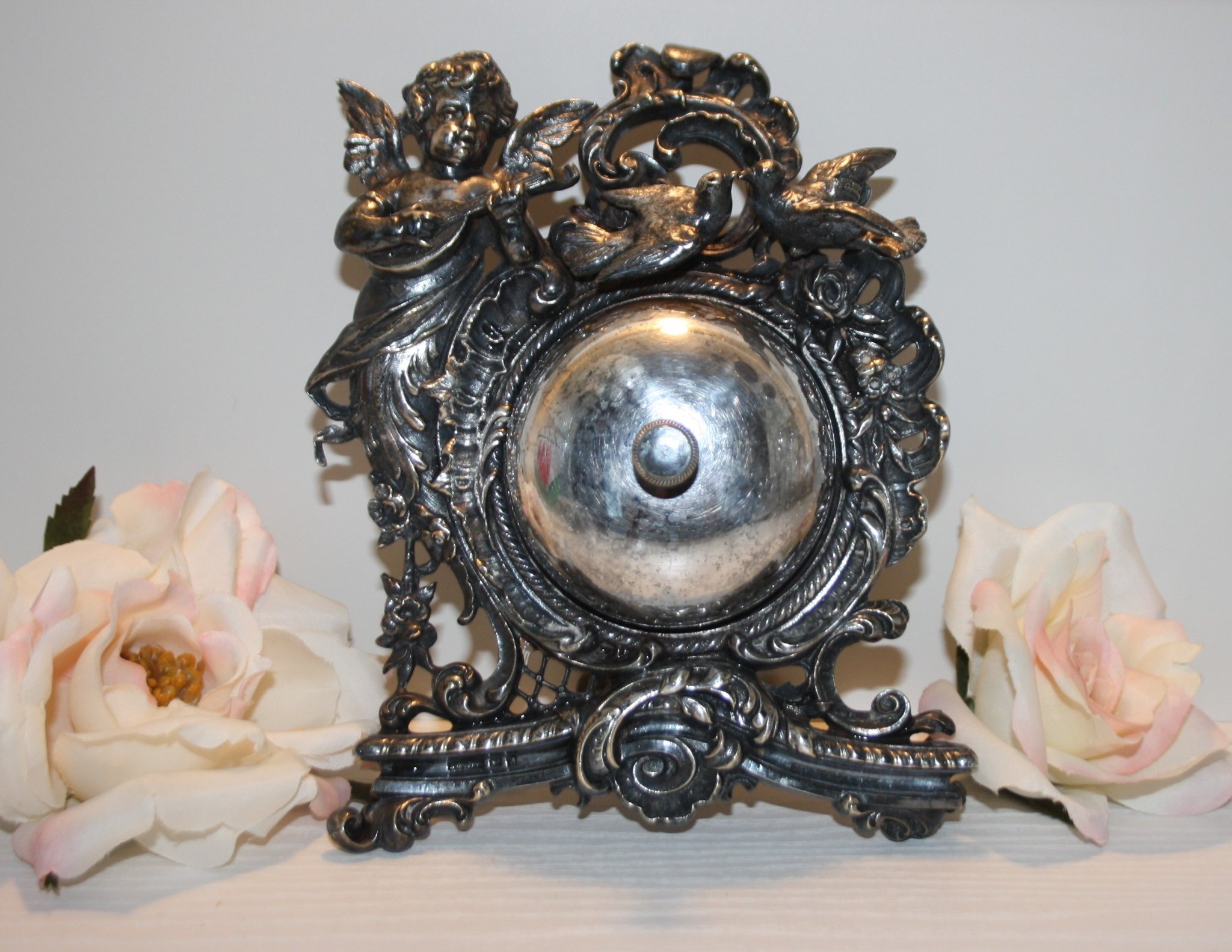 PORTIERKLOCKA RINGKLOCKA ANTIK ROMANTISK F.M.DUFVA NYSILVER