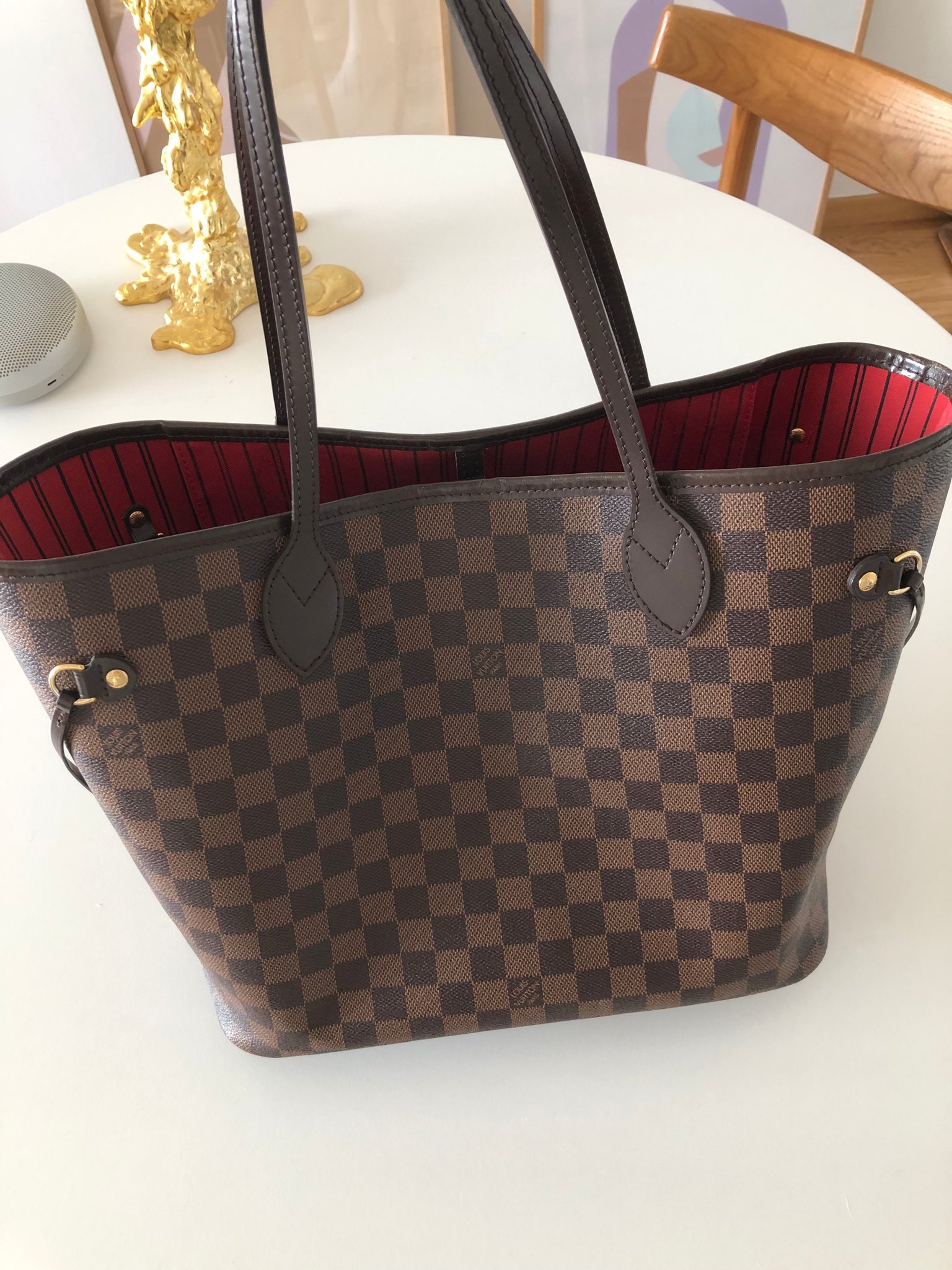 lv neverfull mm damier ebene