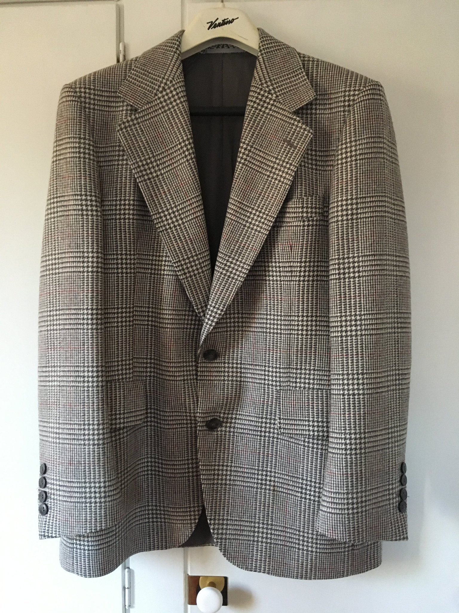 Oscar Jacobson, kavaj, grå/vitrutig, ull/polyester