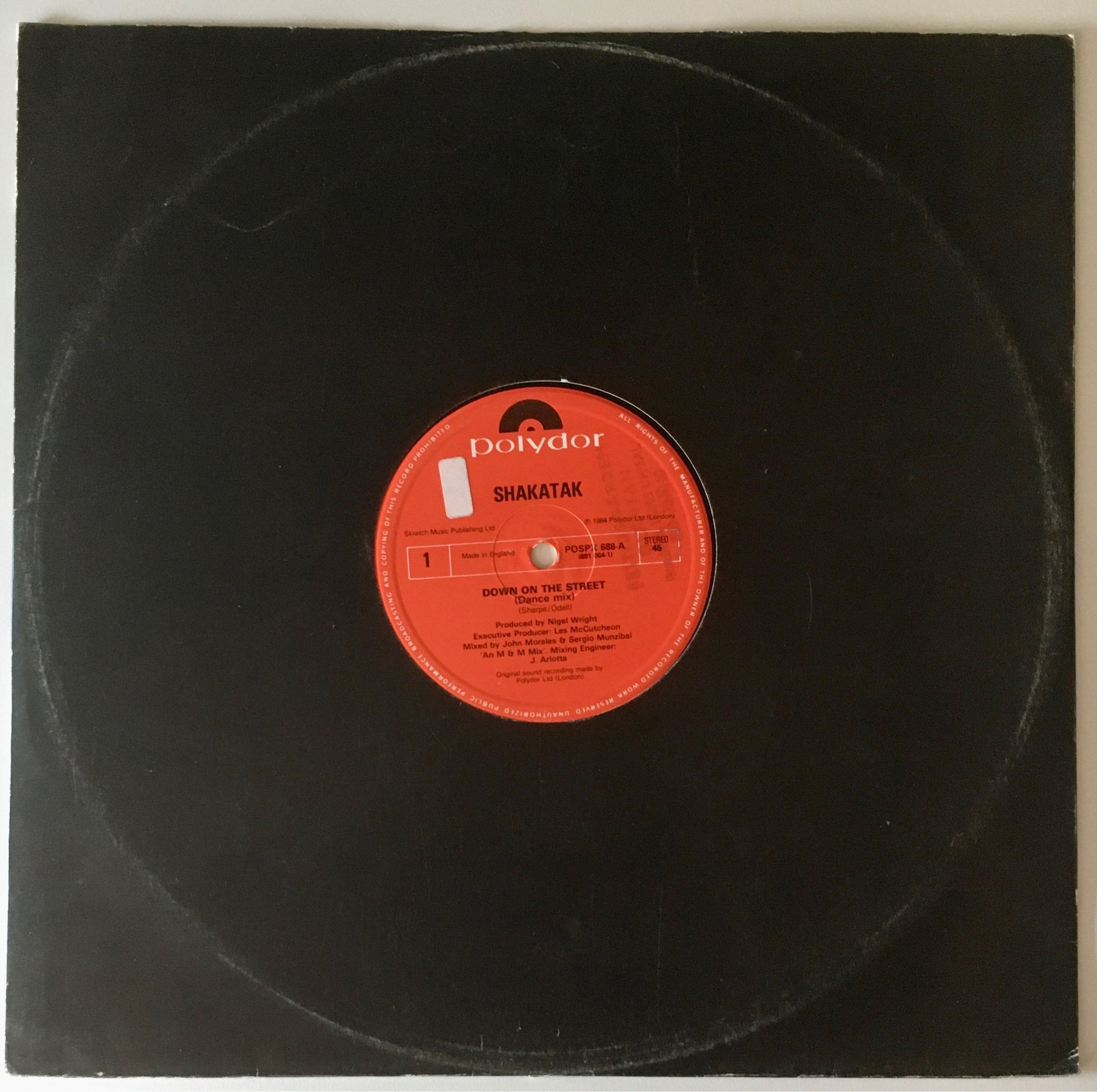 SHAKATAK - DOWN ON THE STREET 12” maxi (Rare) Dj soul funk 80 tal