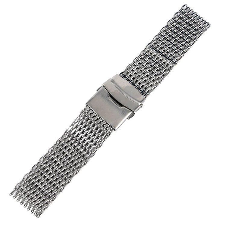 20mm stålarmband "SHARK MESH" SILVER