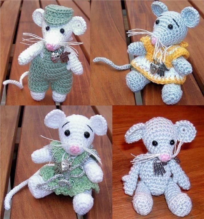Mönster/beskrivning (i PDF-format) på virkade Amigurumi-möss.