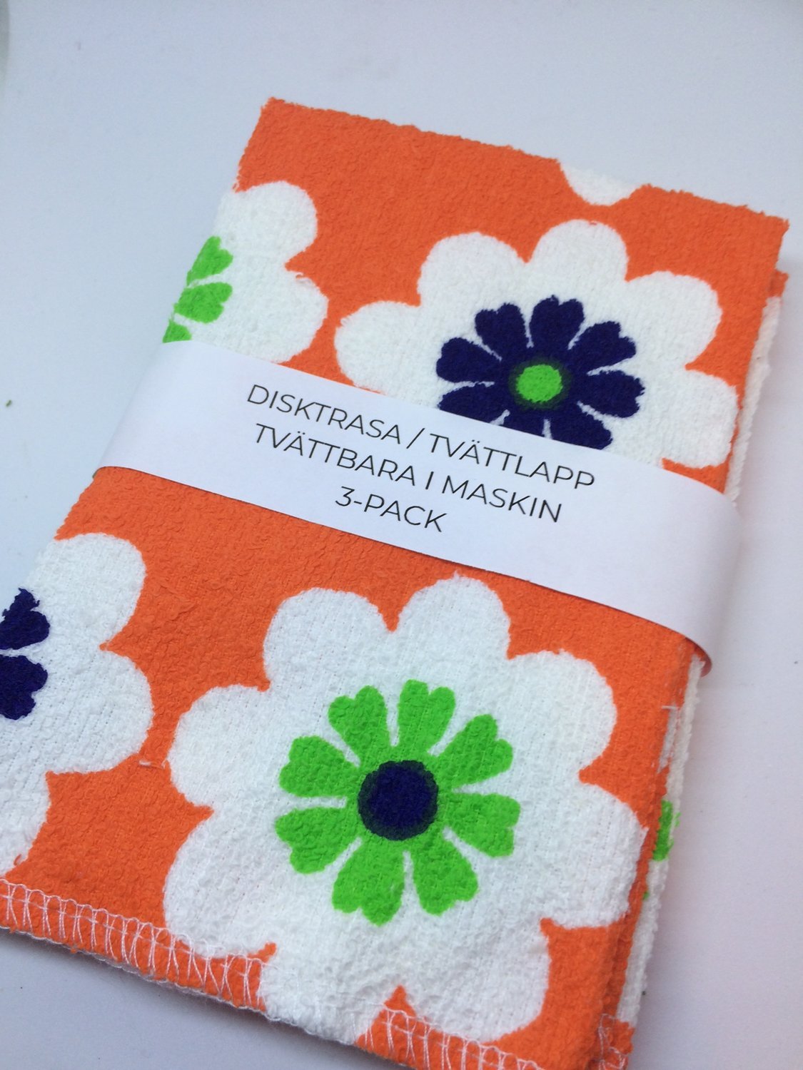 NYA! 3-pack disktrasor i retro frotté frotte tvättlappar minihandduk 70-tal