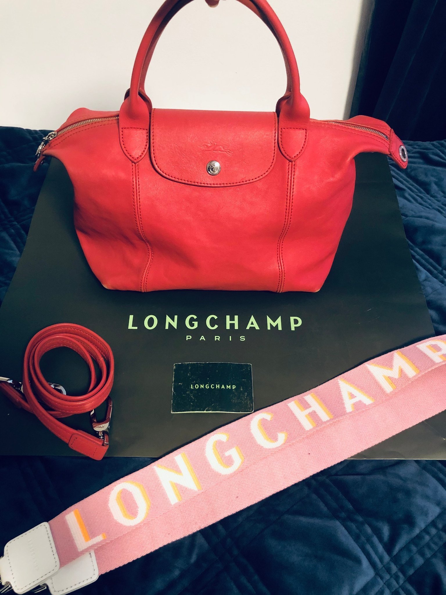 Longchamp Le Pliage cuir väska i skinn läder Longchamp Le Pliage cuir väska i skinn läder