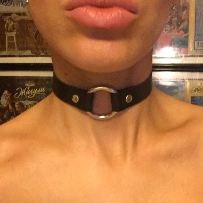 choker halsband läder