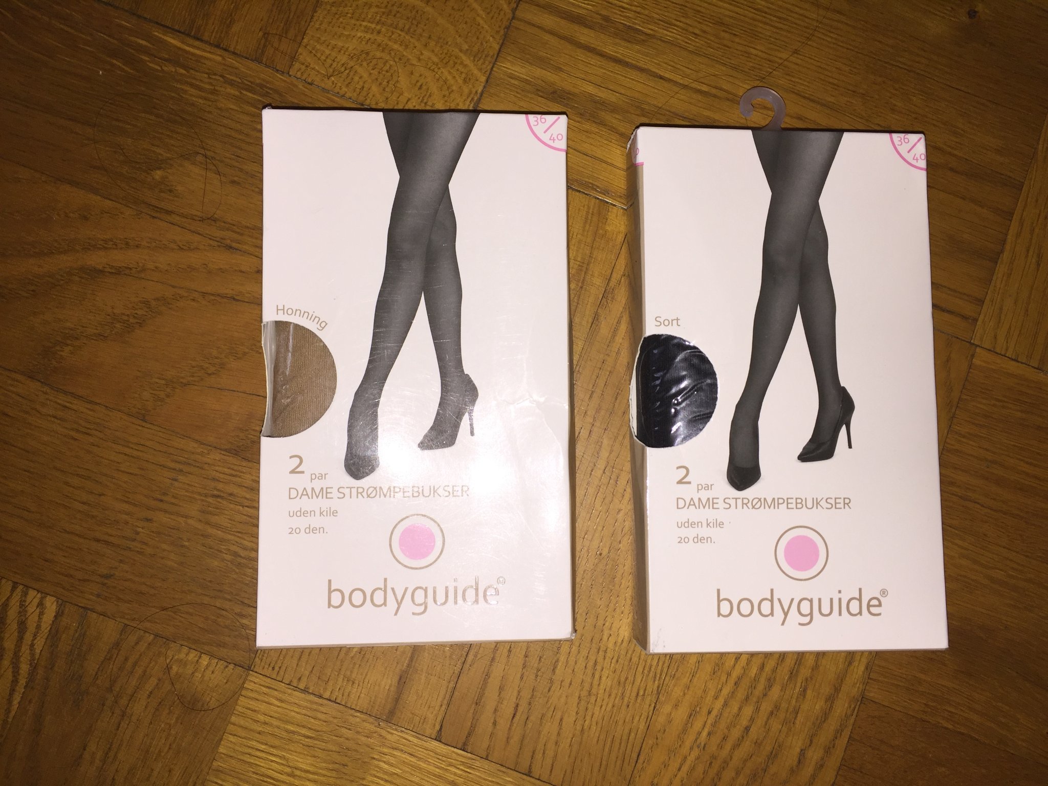 2 PAR STRYMPBYXOR. STRL 36-40-. FRÅN BODYGUIDE