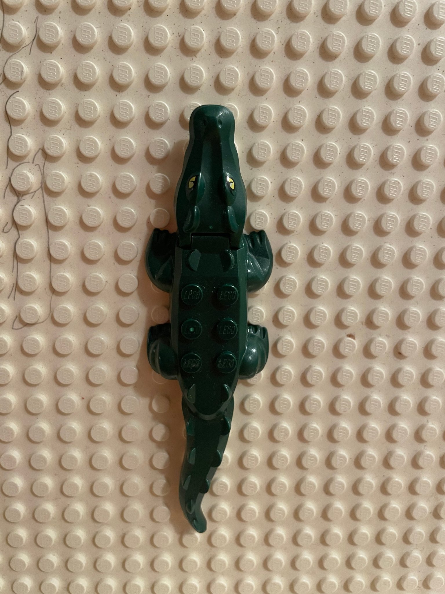 LEGO krokodil alligator dark green, yellow eyes djurfigur