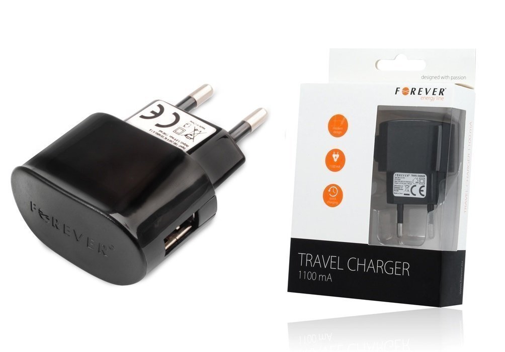 Forever 1.1A Väggadapter För Laddning av Mobil och Surfplatta