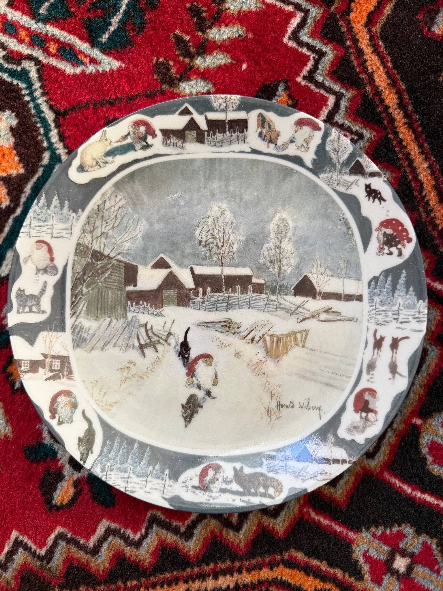 Jultallrik, Guldkroken, Harald Wiberg - Tomten .. | Köp på Tradera