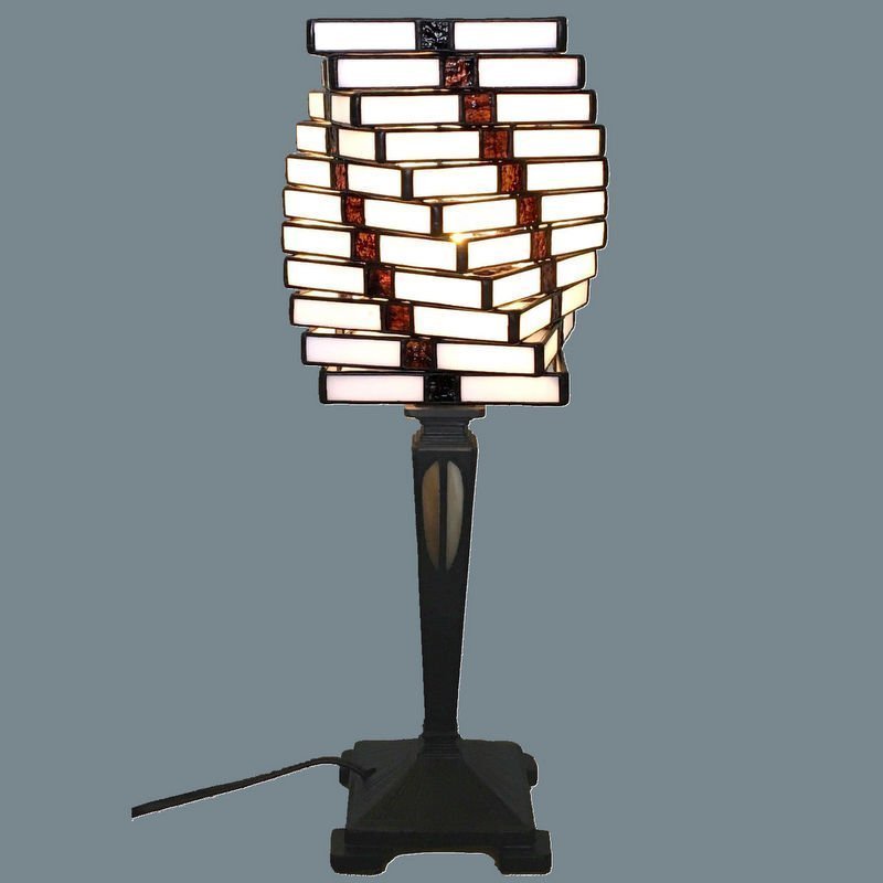 Art Deco Stained Glass Table Lamp "Helix" handmade in Tiffany technique