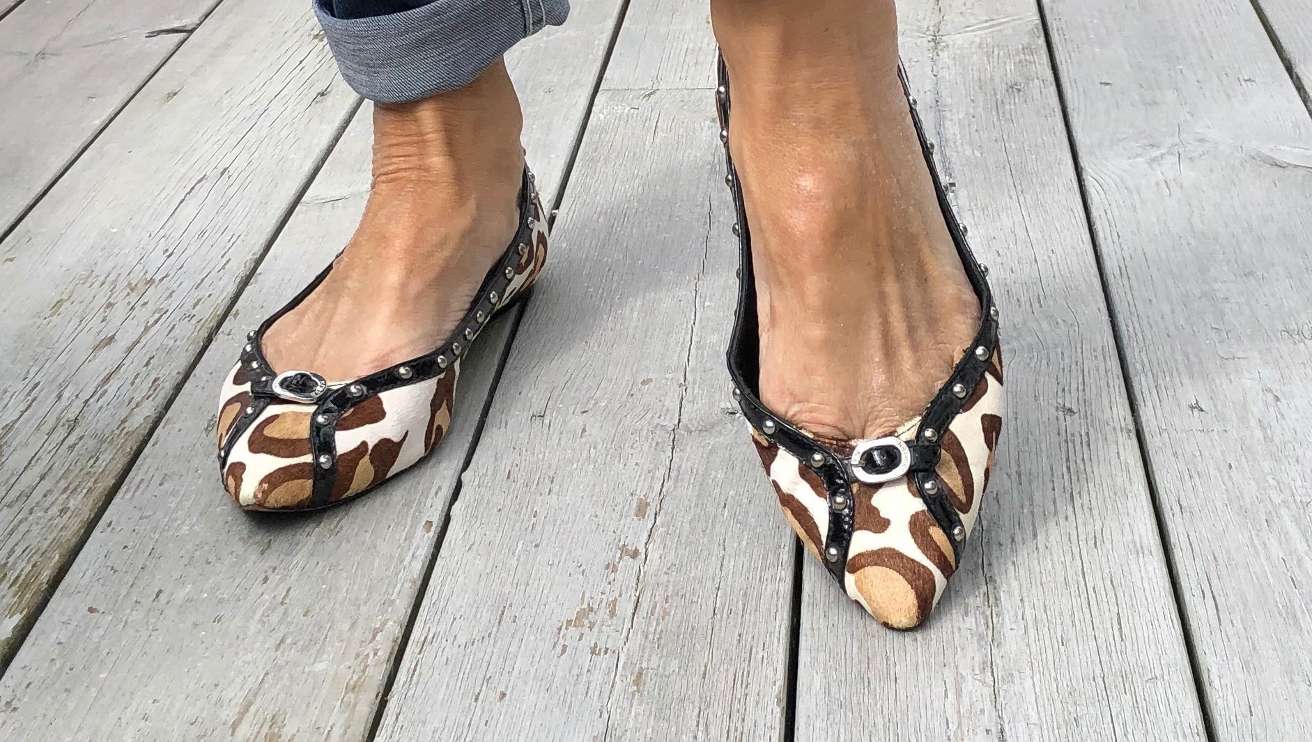 Ballerinas från Karen Millen, leopardmönstrade, strl 36
