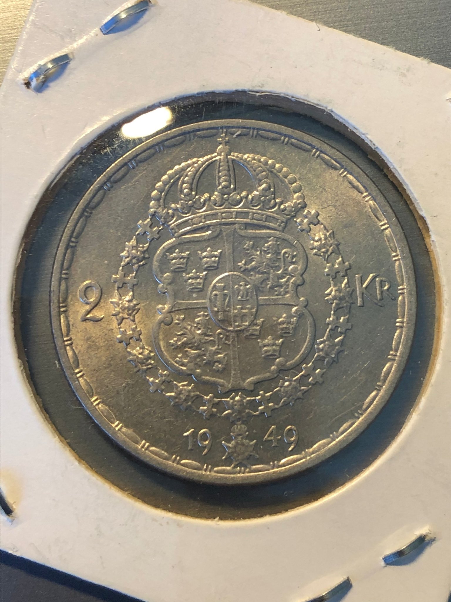 2 krona 1949, silver. (409610749) ᐈ Köp på Tradera