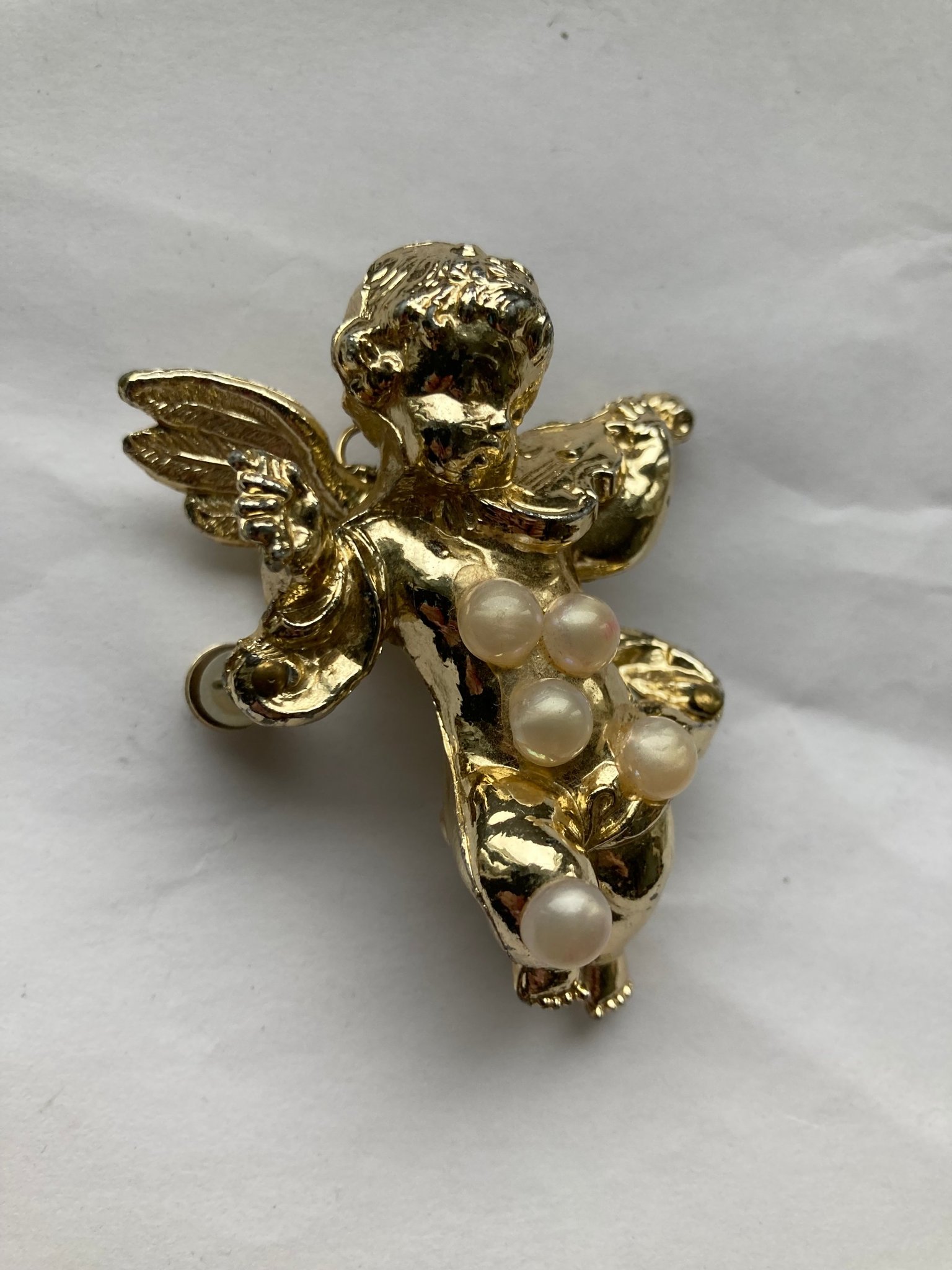 Se produkter som liknar Vintage stor Jul brosch, guld.. på Tradera
