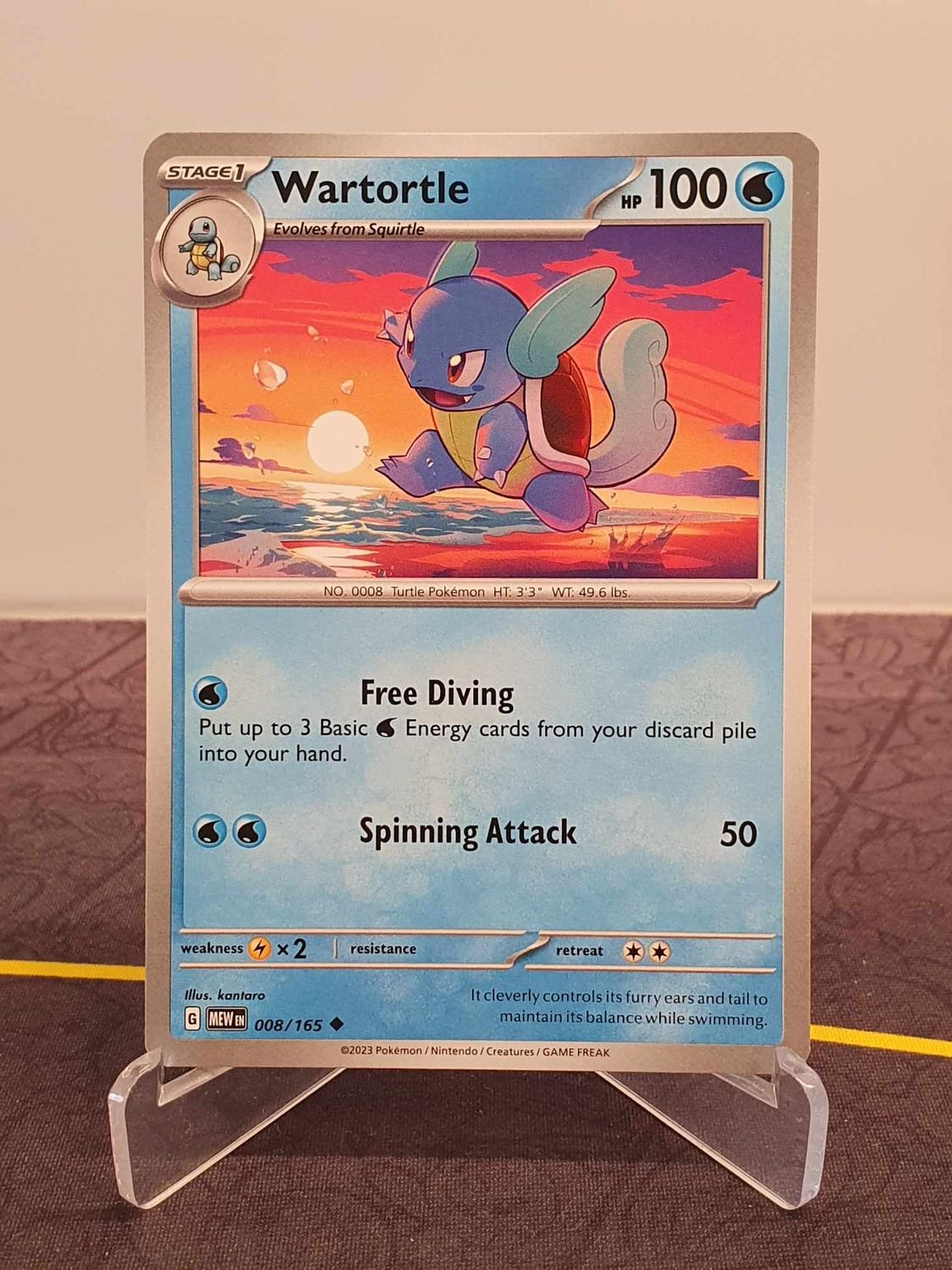 Squirtle Full Art 151 Pokmon 151 Japanese Card - Reverse Holo Wartortle U  008/165 SV2a Near Mint Scarlet & Violet SV2a Card