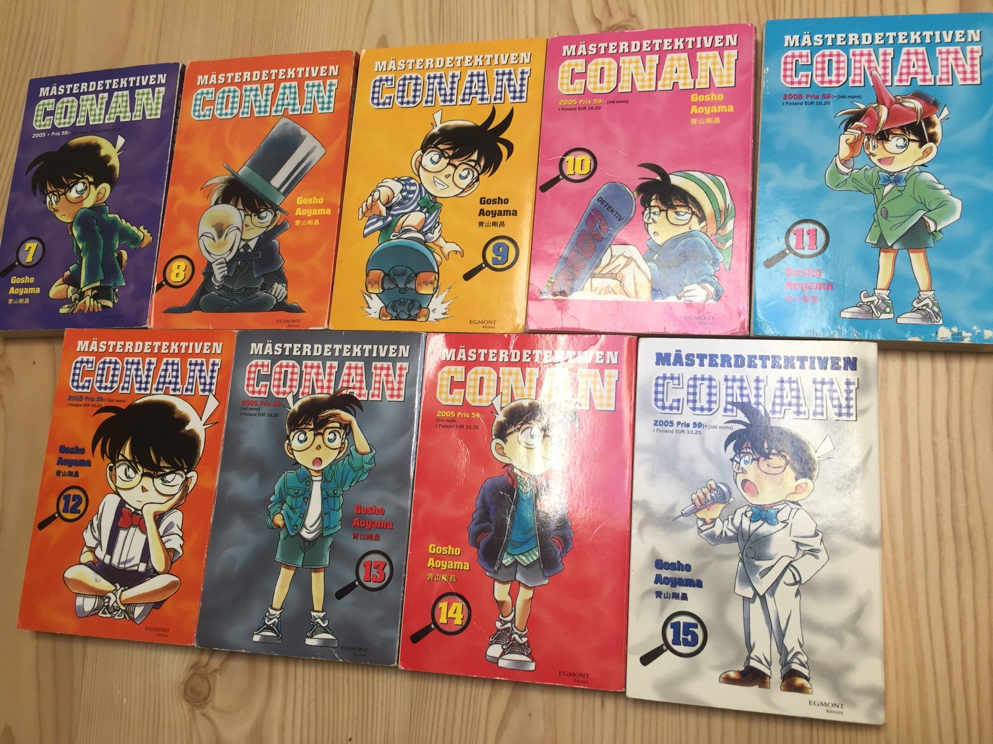 Mästerdetektiven Conan nr 7, 8, 9, 10, 11, 12, 13, 14, 15