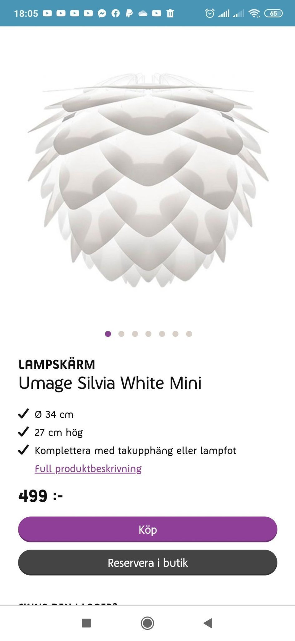 LAMPSKÄRM
Umage Vita Silvia White Mini