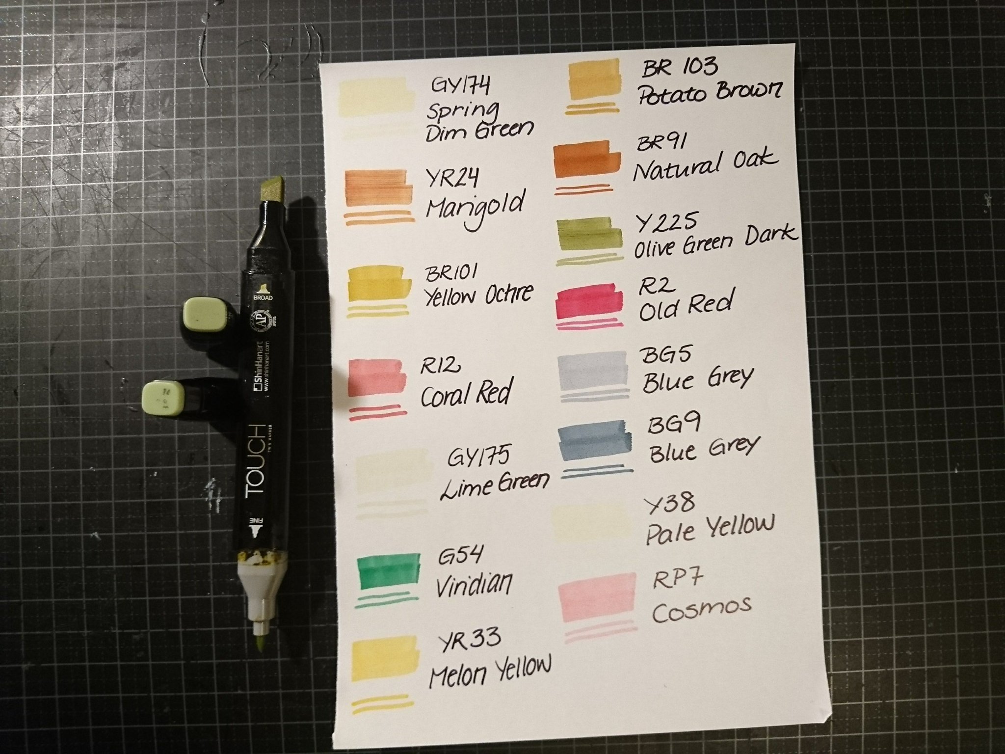 Touch Twin marker GY174 Spring Dim Green