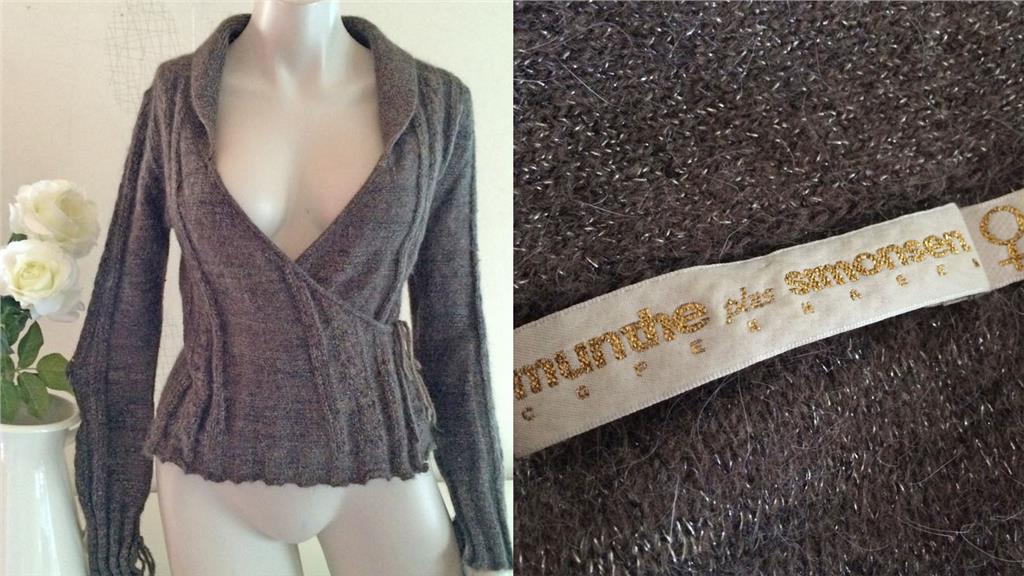 Munthe plus Simonsen fri frakt lammull brun tröja omlott stickad mohair angora M Munthe plus Simonsen fri frakt lammull brun tröja omlott stickad mohair angora M