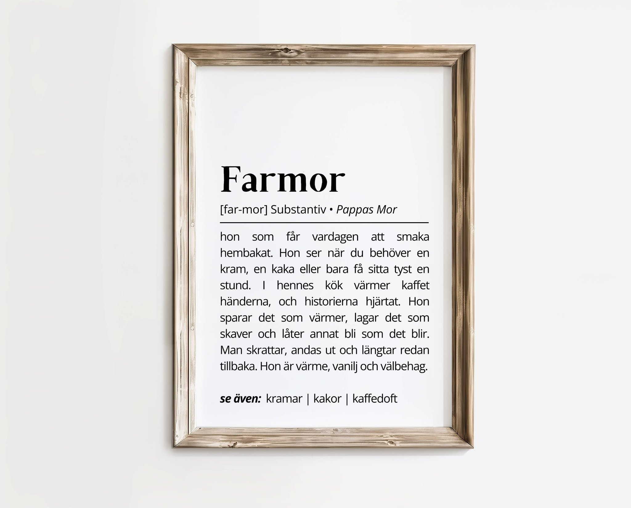 Farmor – Definitionsposter | A4 | Rolig present | SkattkammarenSE