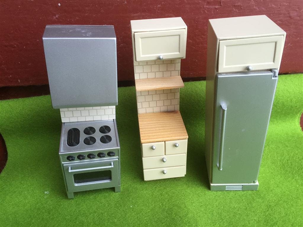 Retro spis skåp kylskåp kök för dockskåp kök för små dockor på