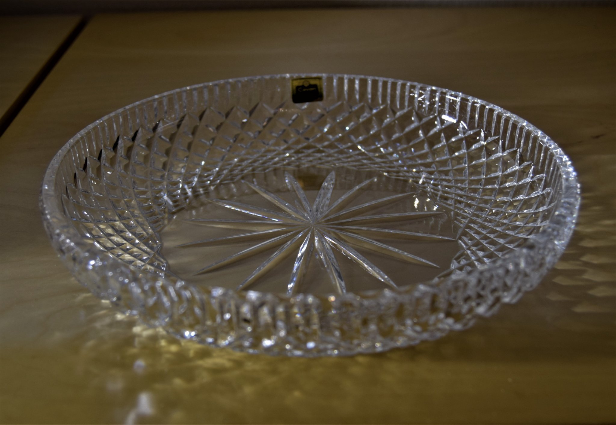 Elegant FRUKTFAT handslipad signerad helkristall Cavan Irish Crystal nyskick