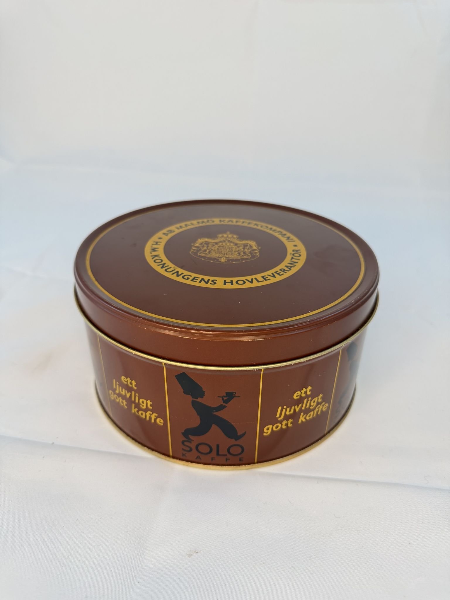 Nr5 ÄLDRE BURK / KAFFEBURK LITOGRAFERAD BLECKPLÅT SOLO KAFFE